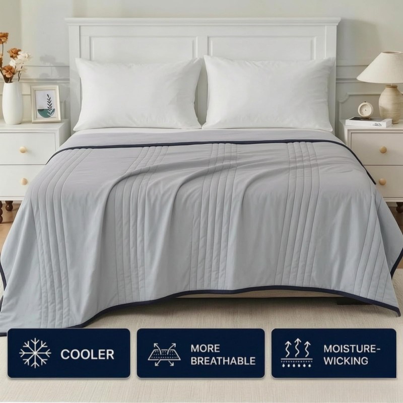 Cooling Blankets for Hot Sleepers,Q-Max 0.42 Soft Breathable Cooling Comforter,Cooling
