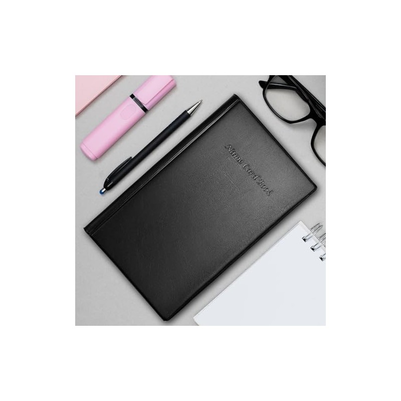 Professional Business Card Holder/Book with Black Cover Holds 300 Business