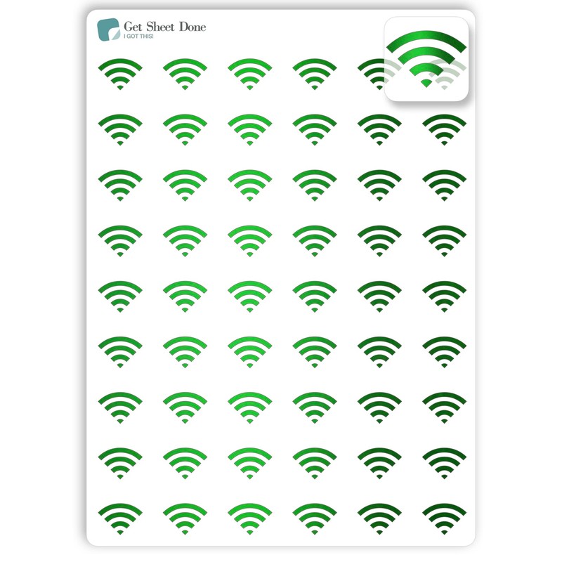 Wifi Icon Planner Sticker / 54 gold foil (1/2”) /