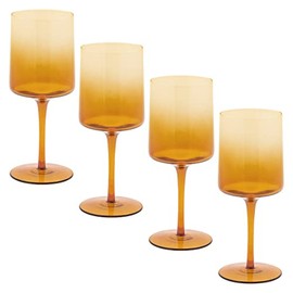 Karma Mid Century Wine Glass Amber Set Of Four