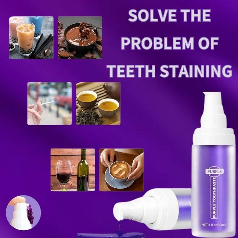 Purple Toothpaste, Purple Toothpaste, White Teeth, Purple Teeth Whitening Toothpaste,