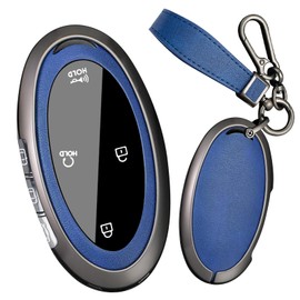 Ysbxitu 5/7 Buttons Smart Key Fob Cover with Keychain Fit for Hyundai Remote Key Shell Case Fit for Hyundai Ioniq 6 Azera Grandeur GN7 KONA Elantra EV 2023 2024 Keyless Key Sleeve Key Holder-A Blue