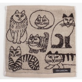 Marushin 6805001900 Mini Towel, Lisa Larson, Hand Towel, 100% Cotton, Handkerchief, Characters, Water Absorbent, Present, Gift, Birthday, Sketchcat