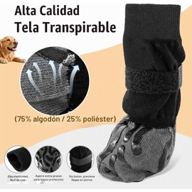 TZL Calcetines Antideslizantes para Perros, Protector de Patas para Pavimento Frío/Caliente, Evita Lamidos y Resbalones para Perros Medianos y Grandes (XS)