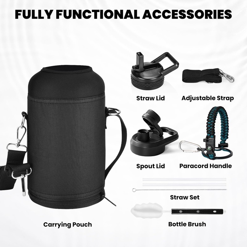 RAYMYLO Insulated Water Bottle 64 oz, Triple Wall Vacuum Stainless