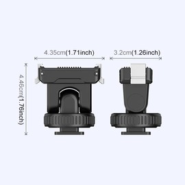PULUZ Cold Shoe Adapter Mount for DJI Osmo Action 5 Pro/4/3 Gimbal Quick Release Base Adapter with 1/4'' Mount Adjustment Angle Expansion Bracket Accessories
