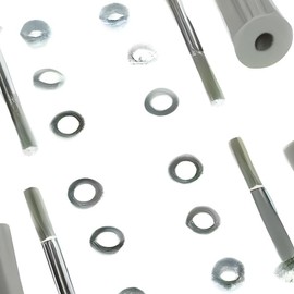 Set of Attachments for Pannier Rack with Handle for Schwalbe KR51 - Grey Spacers