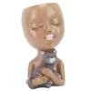 Funny Face Planter Pot Girl Head Planter Innovative Decorate Resin