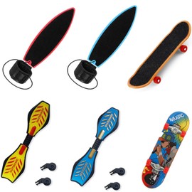 SGERUFZ Finger Skateboard, 6 Pieces Fingerboard, Mini Finger Skateboards Set, Professional Finger Toy, for Children Party Bag Filler, Children's Birthday Gifts (3 Styles)