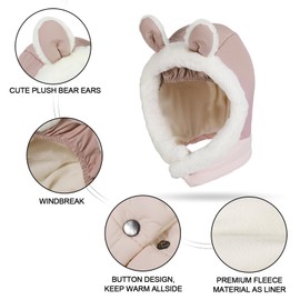 TAGVO Children's Winter Thermal Balaclava 2-7 Years, Multifunctional Windproof Warm Fleece Ski Mask Cycling Face Mask, Balaclava Hat with Neck Warmer Scarf for Boys Girls, gray