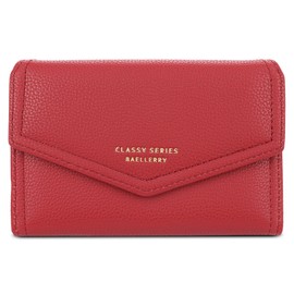 FORRICA Women's Purse Elegant Small Wallet Zip Wallet Multifunctional Card Holder Women PU Leather Wallets, red, Wallet