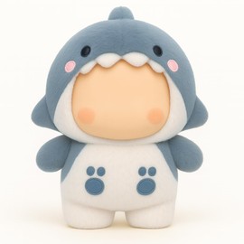 17cm Doll Clothes – Fluffy & Cute Outfits for Designer Dolls | Soft Costumes - Blue-Shark