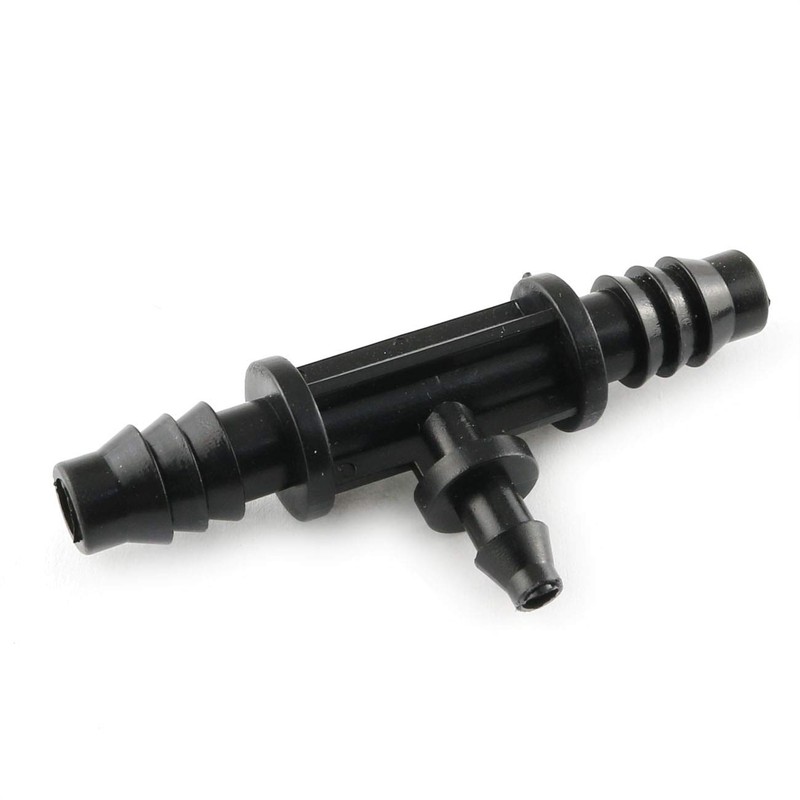 E-outstanding Tee Barbed Connector 10PCS Black 3/8 Inch to 1/4