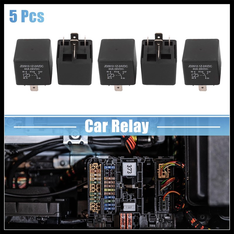 Hihaha 5pcs JD2912-1Z-24VDC 5 Pin 40A 28VDC DC 24V Universal