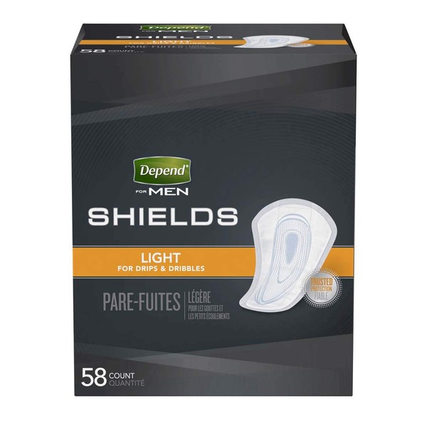 Depend Guards for Men Bladder Control Pad Light Absorbency Absorb-Loc One Size Fits Most Male Disposable, 35641 - Case of 174