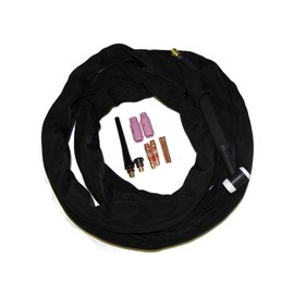 WeldingCity 150-amp WP-17 Air-cooled TIG Welding Torch Complete Package with 25-ft Power Cable Hose and Dinse 35-50 (1/2"-pin) In-line Gas-thru Cable Adapter