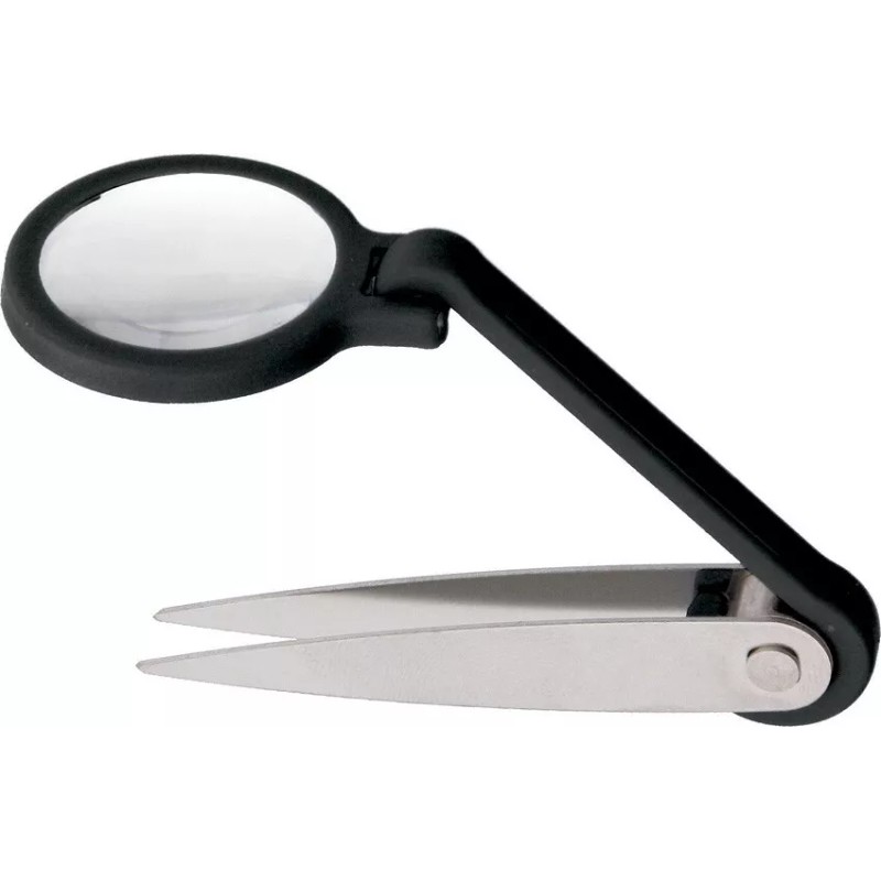 Miracle Point Magnifying Tweezers Sure-Grip Tips Stainless Steel 5x Power