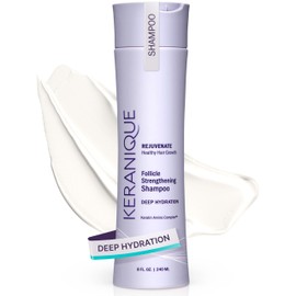 Keranique Deep Hydration Scalp Stimulating Shampoo for Thinning Hair, 8 Fl Oz