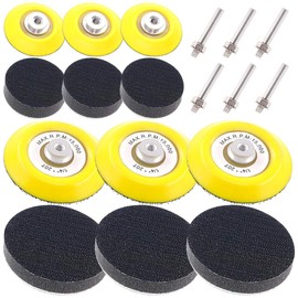 Swpeet 10Pcs 3 Inch (75mm) Sanding Discs Pad Kit, Including 5Pcs 1/4" Shank Drill Attachment Backing Pads and 5Pcs Soft Foam Layer Buffering Pad for Hook and Loop Sanding Pad Drill Grinder