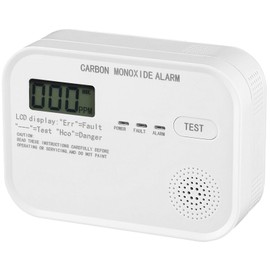 ChiliTec Carbon Monoxide CO Detector with Display Test Button EN 50291 Certified for Gas Boiler Fireplace Open Fire