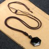 Black Obsidian Hexagram Pendant Necklace Healing Protection Crystal Jewelry