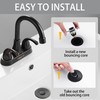 Fransiton Bathroom Sink Stopper, 1.1-1.77 Inch Basin Pop Up Black