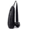 Unbranded Leather Sling Daypack Backpack for Mens Crocodile Pattern Luxury