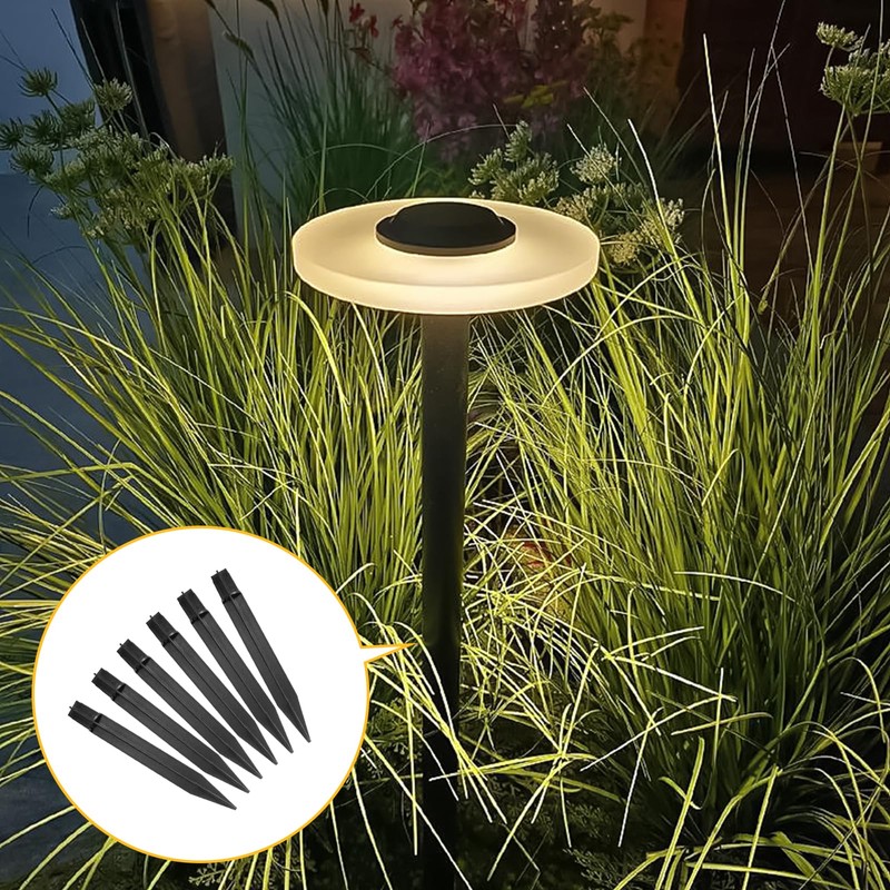 Litoexpe 6 Pcs 8.27 Inch Reinforced Ground Spikes, Solar Lights