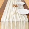 Socomi Cheesecloth Table Runner Ivory White Spring Easter Gauze 120