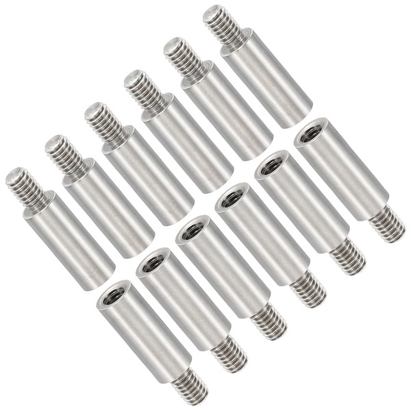 Unifizz 12pcs M4 Spacer Standoffs, 15+6mm Stainless Steel Threaded Standoffs