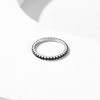 ChicSilver 2MM Thin Black Cubic Zirconia Eternity Ring 925 Sterling