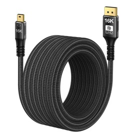 cablecc 16K 60hz Ultra UHD Mini-DP 2.1 to DP 1.4 8K 120hz Cable Compatible FreeSync G-Sync Gaming Monitor 4090 7900 2M