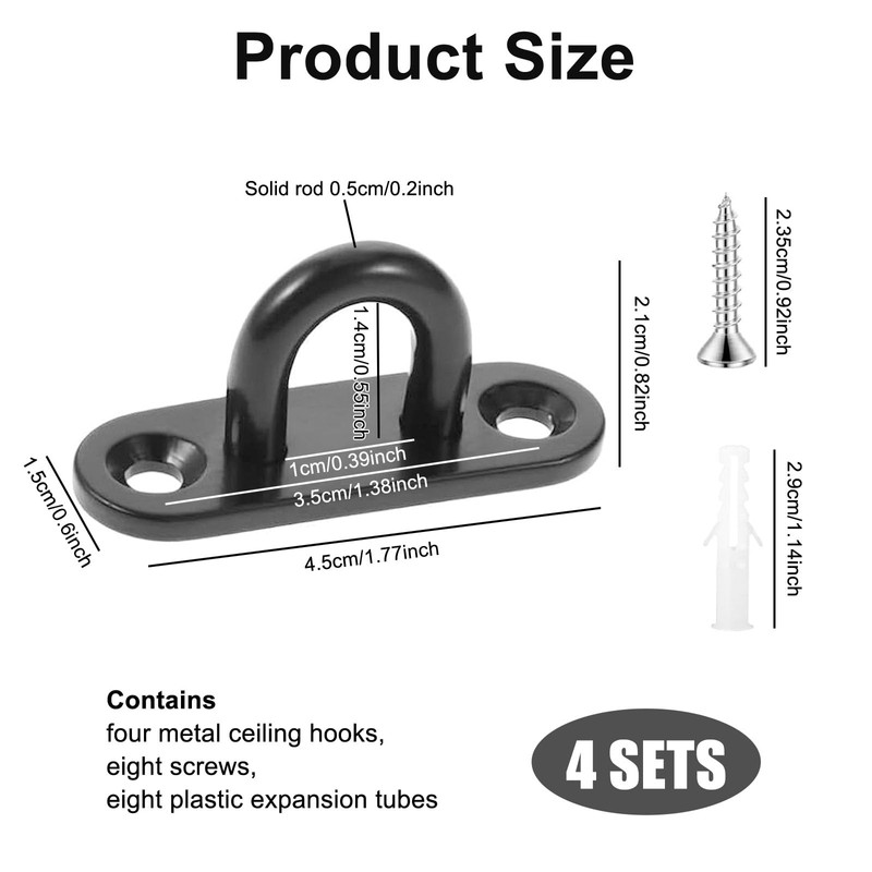 Xiciki 4 Pack Eye Plate U Shaped Brackets Metal Pad