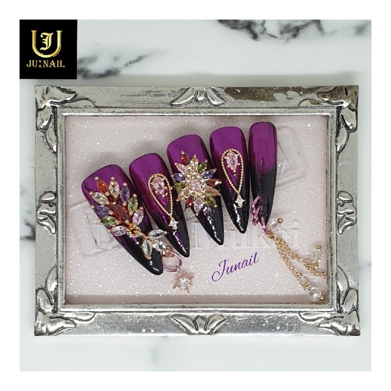 Tinkerbell handmade nail tips - Long stiletto / 팅커벨 수제네일팁
