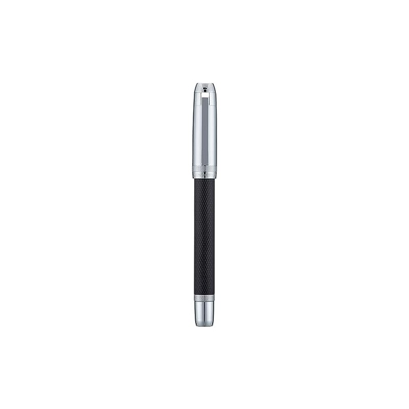 Jinhao 92 Pluma estilográfica negra plateada, punta media, metal sólido