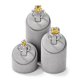 Oirlv Microfibre 3-Piece Ring Stand, Ring Organiser, Holder for Ring, Trade Show Display (Grey)