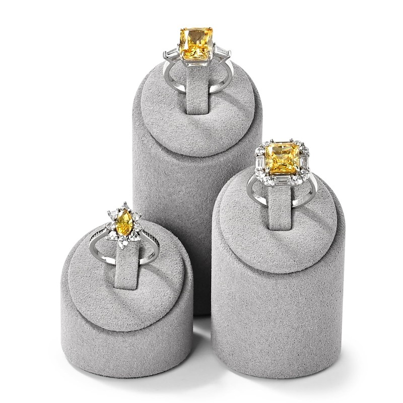 Oirlv Microfibre 3-Piece Ring Stand, Ring Organiser, Holder for Ring,