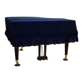 J&C Grand Piano Covers 220G Thicker Pleuche Cloth Golden Velvet 5ft 5.5ft 5’8ft 6ft 6.8ft 7.5ft 8 ft Dust-proof Anti-static Universal (Blue, not include chair cover) (230 -240cm /7.5 -7.9ft)