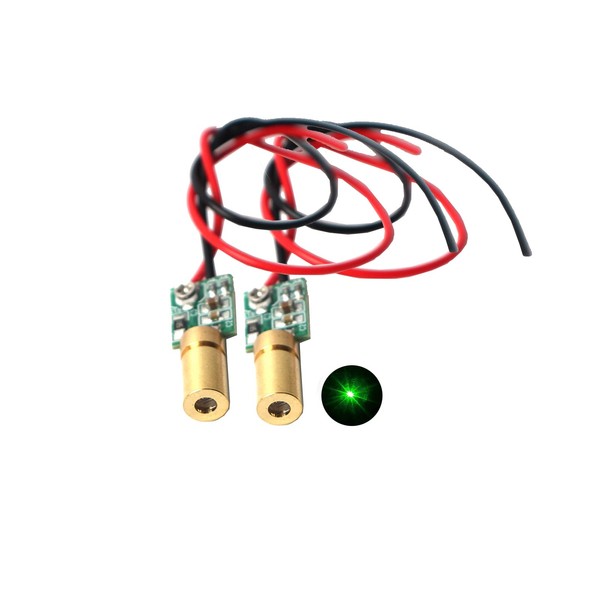 Green line Laser Module Industrial Laser Module Adjustable Focus (6mm-point-2pack)