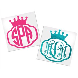 Crown Monogram Decal, Your Choice of Color & Style | Decals by ADavis