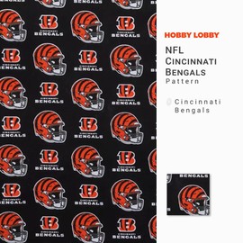 Hobby Lobby Cincinnati Bengals (1 Yard) - Printed Sewing Lightweight Precut Fabric for Clothes, Homeware & Accessories