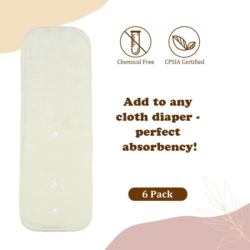 Mama Koala 4-Layer Natural and Microfiber Cloth Diaper Inserts, Adjustable