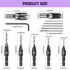 Countersink Drill Bit Set, 5 Piece Woodworking Chamfered Set with