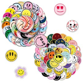 100PCS Cute Smiley Face Stickers - Kawaii Vinyl Decals for Water Bottles,Laptops,Journals and More - Funny,Adorable Designs Featuring Happy,Sad,Angry and Excited Expressions for Kids,Teens,and Adults
