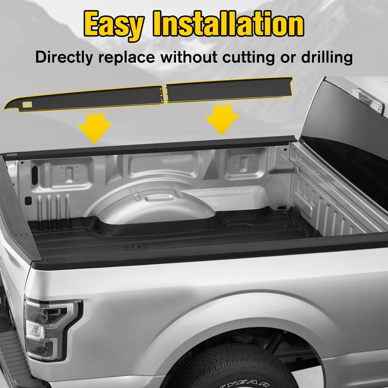 HSUTVXPRO 5.7ft Truck Side Bed Rail Caps for Dodge Ram