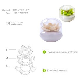 Chemlliy 2 Pack Cotton Swab Organizer Lotus Flower Designed Cotton Bud Holder Q-Tips Toothpicks Storage Box Holder