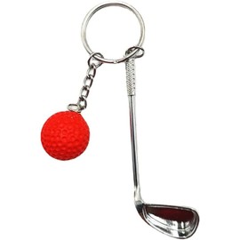 NISCAYA Mini Golf Club Ball Keychain Metal Keychain Car Phone Holder Bag Pendant Key Chain Keyring Sports Split Key Ring for Sport Lovers Fans Gift Keychains