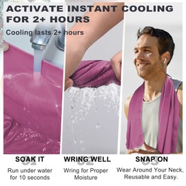 Meiyante Ice & Sweat Towels, 43.3" x 15.7" - Cooling Neck Wraps for Summer Heat - Quick Cool Down for Gym, Running, Golf, Yoga & Sports