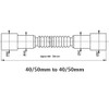 Flexibler Rohranschluss&nbsp;-&nbsp;40/50 mm&nbsp;Durchmesser auf beiden Seiten, universeller Abflussschlauch