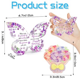 Best Retirement Gift for Woman Men, Butterfly Acrylic Desk Decor Presents for Coworker Teacher Friend, Office Going Away Farewell Retirement Gifts, Thank You Gifts for Women, Graduation Gifts